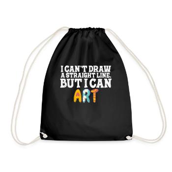Ich kann keine gerade Linie zeichnen, aber ich kann Kunst - Turnbeutel - Schwarz - Vorne