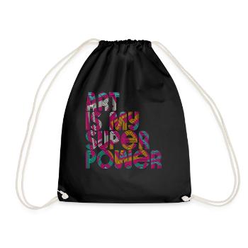 Art Is My Superpower - Drawstring Bag - black - Front