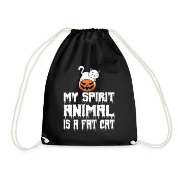 My Spirit Animal Is Fat Cat Halloween - Drawstring Bag - black - Front