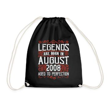 2008 Août Vintage Anniversaire Rétro Août 2008 - Sac de sport léger - noir - Devant