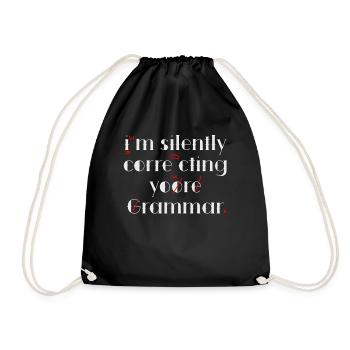 Je corrige silencieusement votre grammaire - Sac de sport léger - noir - Devant