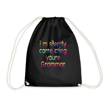 Je corrige silencieusement votre grammaire - Sac de sport léger - noir - Devant