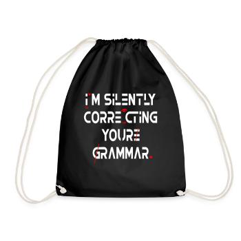 Je corrige silencieusement votre grammaire - Sac de sport léger - noir - Devant