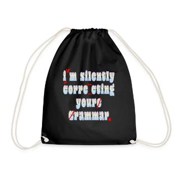 Je corrige silencieusement votre grammaire - Sac de sport léger - noir - Devant