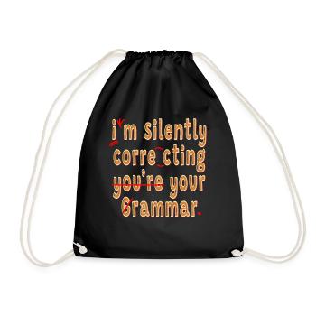 Je corrige silencieusement votre grammaire - Sac de sport léger - noir - Devant