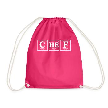 CHEF chemical elements design - Drawstring Bag - fuchsia - Front