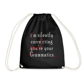 Je corrige silencieusement votre grammaire - Sac de sport léger - noir - Devant