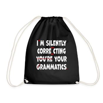 Je corrige silencieusement votre grammaire - Sac de sport léger - noir - Devant