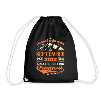 Vintage September 2012 vintage birthday gift - Drawstring Bag - black - Front