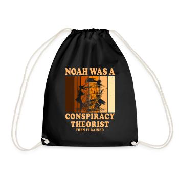 Noah war ein Verschwörungstheoretiker und es regnete - Turnbeutel - Schwarz - Vorne