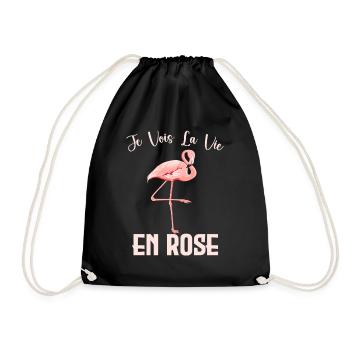 Flamand Rose - Vie En Rose - Sac de sport léger - noir - Devant