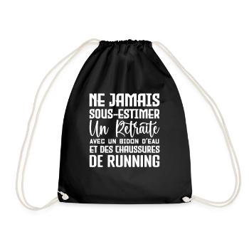 Humour Course à Pied Retraite - Sac de sport léger - noir - Devant