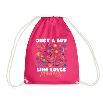 Juste un garçon qui aime les planètes du système solaire - Sac de sport léger - fuchsia - Devant