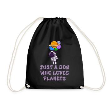 Juste un garçon qui aime les planètes du système solaire - Sac de sport léger - noir - Devant