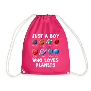 Juste un garçon qui aime les planètes du système solaire - Sac de sport léger - fuchsia - Devant