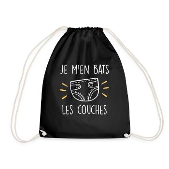 Je M'en Bats Les Couches - Sac de sport léger - noir - Devant