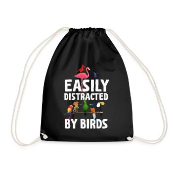 Facilement distrait par les oiseaux Bird Lover - Sac de sport léger - noir - Devant