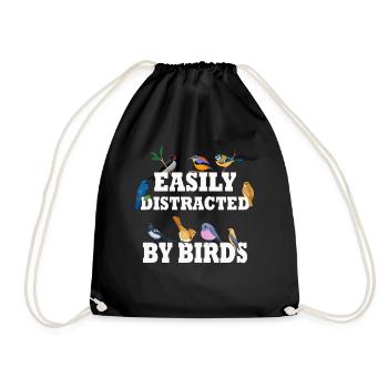 Facilement distrait par les oiseaux Bird Lover - Sac de sport léger - noir - Devant