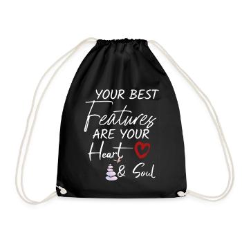 You best features are your heart and soul - Drawstring Bag - black - Front