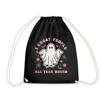 Halloween I Ghost People All Year Long - Drawstring Bag - black - Front