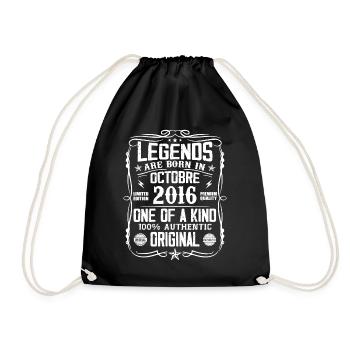 Octobre 2016 Légendes Sont Nées En Octobre 2016 - Sac de sport léger - noir - Devant
