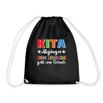 Kindergarten Abschied Hallo Schule ich bin soweit! - Turnbeutel - Schwarz - Vorne