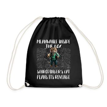 Meanwhile, in box Schroedingers cat plans revenge - Drawstring Bag - black - Front