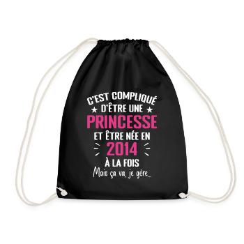 Princesse Née en 2014 - Cadeau D'anniversaire 2014 - Sac de sport léger - noir - Devant