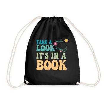 Jetez un oeil, c'est dans un livre, rat de bibliothèque en train de lire - Sac de sport léger - noir - Devant