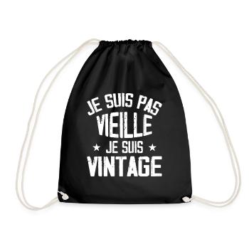 Je Suis Pas Vieille Je Suis Vintage - Sac de sport léger - noir - Devant