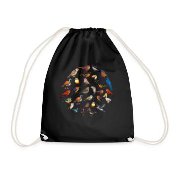 Funny Bird Watcher Birding Watching - Drawstring Bag - black - Front