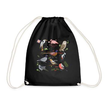 Funny Bird Watcher Birding Watching - Drawstring Bag - black - Front