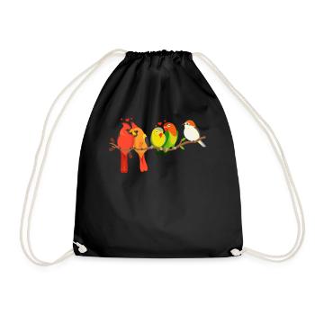 Funny Bird Watcher Birding Watching - Drawstring Bag - black - Front