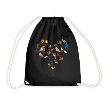 Funny Bird Watcher Birding Watching - Drawstring Bag - black - Front