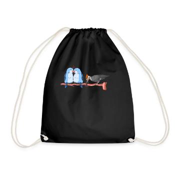Funny Bird Watcher Birding Watching - Drawstring Bag - black - Front