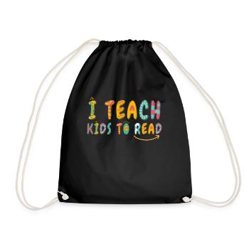 I Teach Kids To Read Science Teachers Reading - Drawstring Bag - black - Front