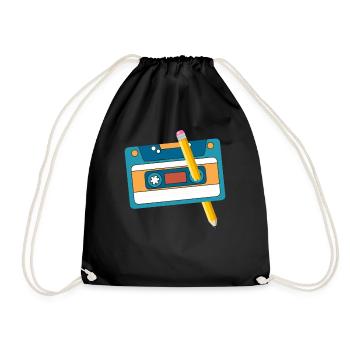 Cassette des années 80 Cassette de remontage de crayon des années 1990 - Sac de sport léger - noir - Devant