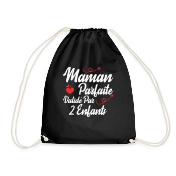 Maman parfaite validé par 2 enfants - Sac de sport léger - noir - Devant
