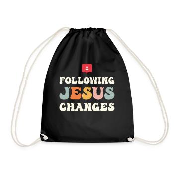 Following Jesus Changes - Drawstring Bag - black - Front