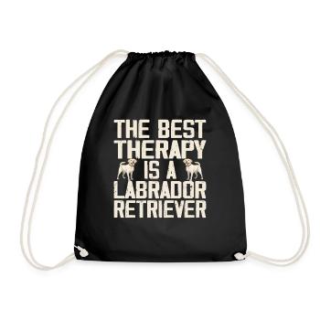The Best Therapy Is A Labrador Retriever Dog Lover - Drawstring Bag - black - Front
