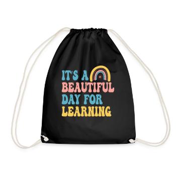 It's A Beautiful Day For Learning - Drawstring Bag - black - Front