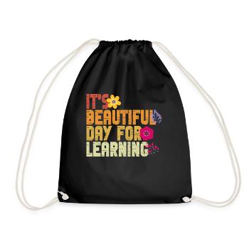 It's A Beautiful Day For Learning - Drawstring Bag - black - Front