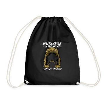 Business In The Front Party At The Back Mullet - Drawstring Bag - black - Front