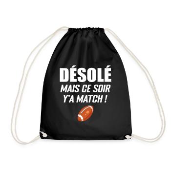 Désolé Mais Ce Soir Y'a Match - Sac de sport léger - noir - Devant