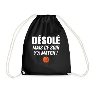Désolé Mais Ce Soir Y'a Match - Basketball - Sac de sport léger - noir - Devant