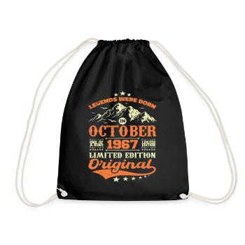 Original October 1967 vintage anniversary 1967 - Drawstring Bag - black - Front