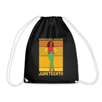 Juneteenth 1865 Gedenken an meine Vorfahren - Turnbeutel - Schwarz - Vorne