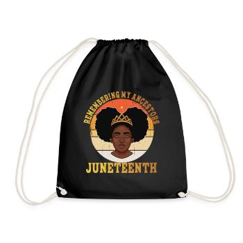 Juneteenth 1865 Gedenken an meine Vorfahren - Turnbeutel - Schwarz - Vorne