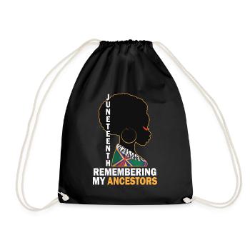 Juneteenth 1865 Gedenken an meine Vorfahren - Turnbeutel - Schwarz - Vorne