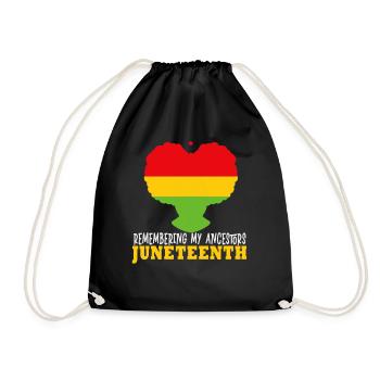 Juneteenth 1865 Remembering My Ancestors - Drawstring Bag - black - Front